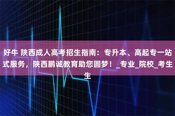 好牛 陕西成人高考招生指南:专升本、高起专一站式服务,陕西鹏诚教育助您圆梦!_专业_院校_考生